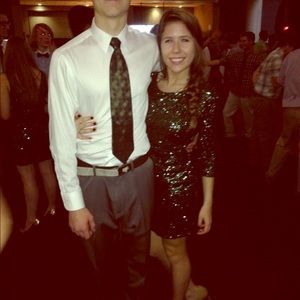 EXPRESS green sequin 2014 mini dress