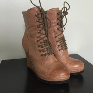 Vince Camuto Wedge Lace up Booties