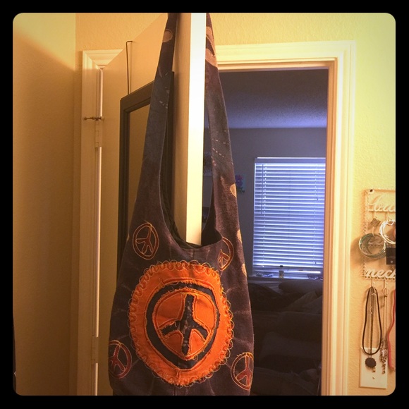 Hand sewn Peace Sign Satchel