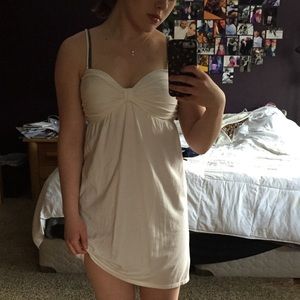 White Bra Top Padded Summer Dress S