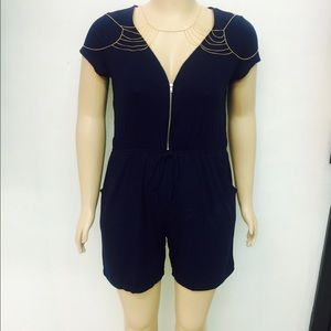 Black Zipper Romper