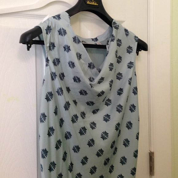 Halogen sleeveless mixed media shirt