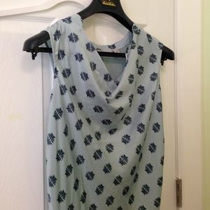 Halogen sleeveless mixed media shirt