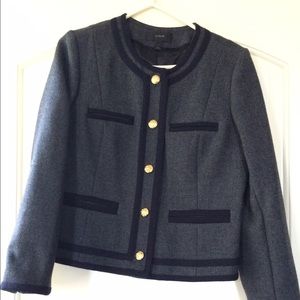 j.Crew Wool grey and Navy blazer