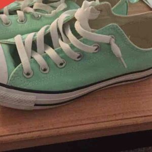 Size 8 women's, 6 men's mint green converse