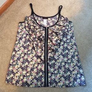 Mark colorful floral ruffle tank - sz medium