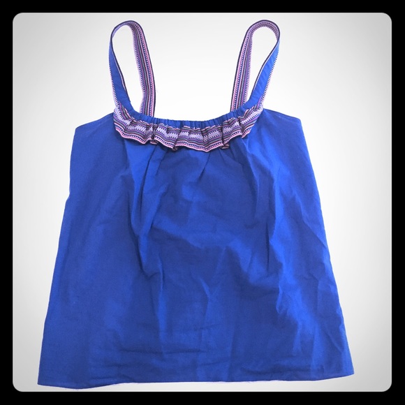 **SOLD!!**Anthropologie Ruffle Tank w/ ribbon