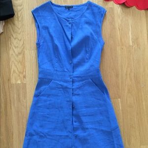 Theory linen and stretch dress with pockets Blue