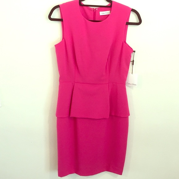 Calvin Klein Pink Peplum Dress