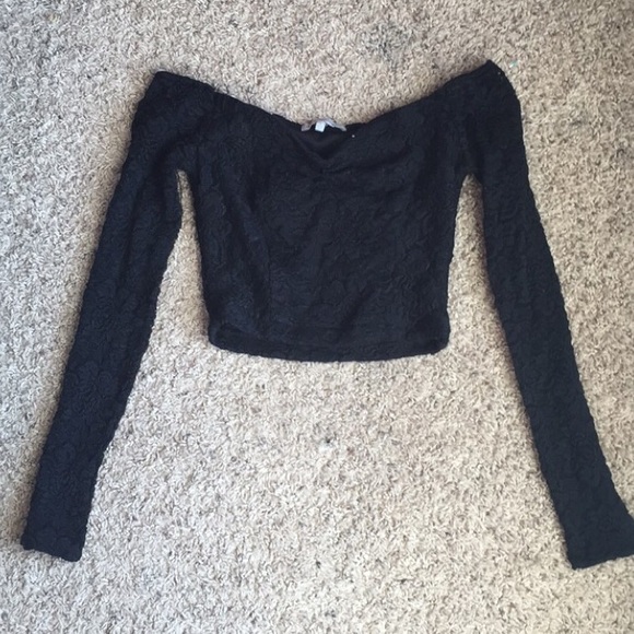 Black Lace Crop Top