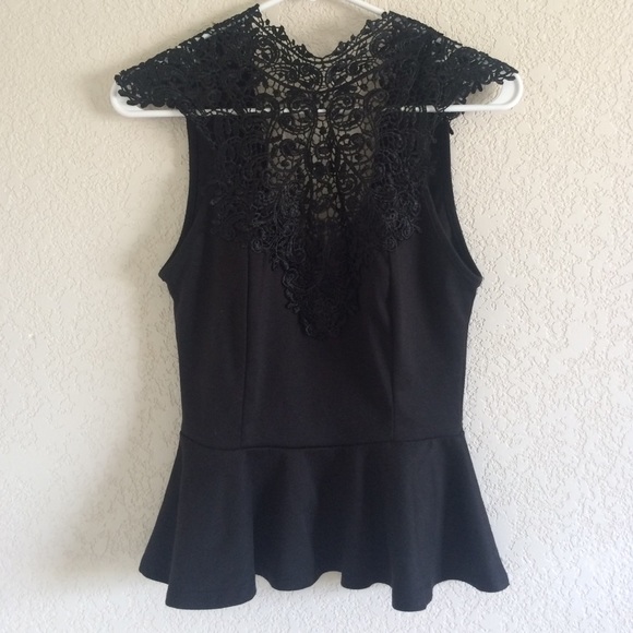 Black Lace Peplum top