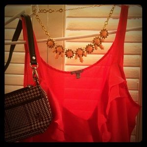 Red ruffle tank top