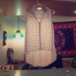 Hi-low polka dot tank!