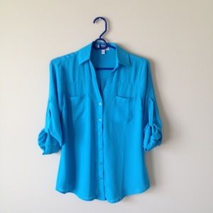 Baby blue Express portofino button up (XS)