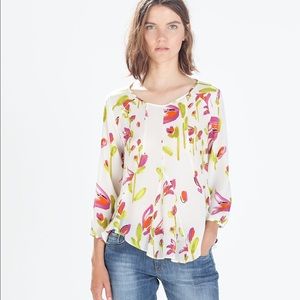 Zara Floral Blouse XS