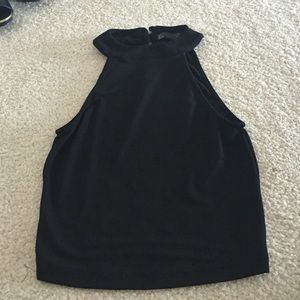Black sleeveless crop top