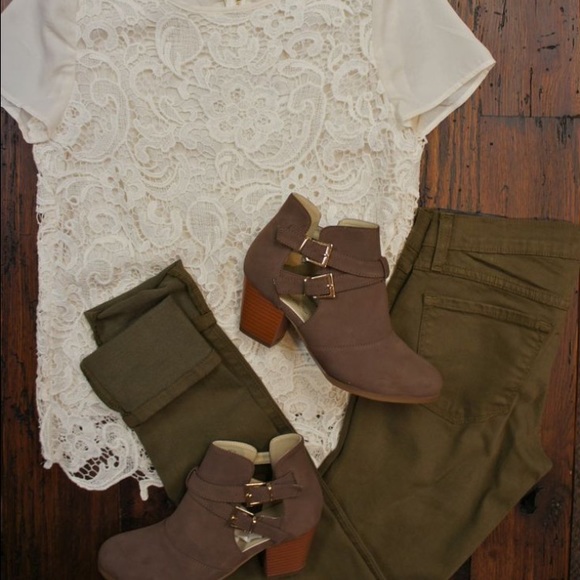 Cream lacey top