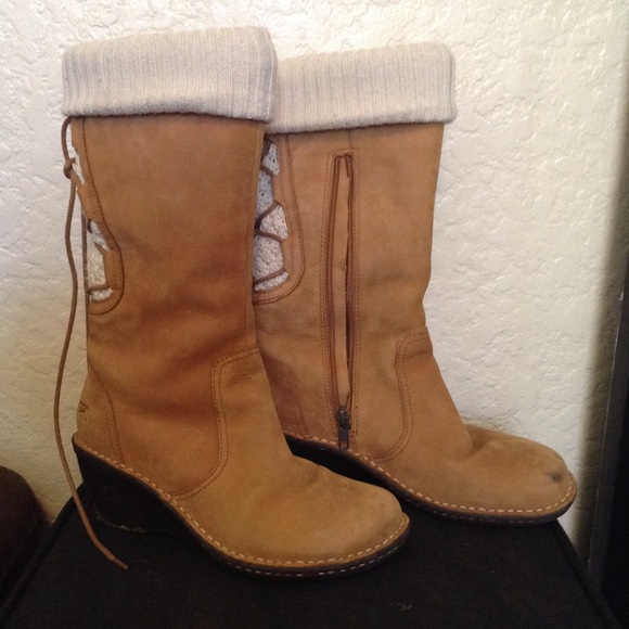 UGG heeled boots with lace up back