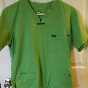 Green scrub top
