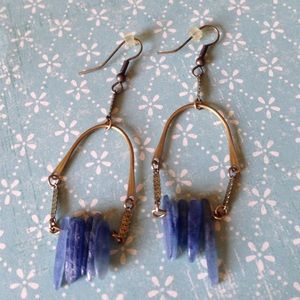 Blue stone boho earrings