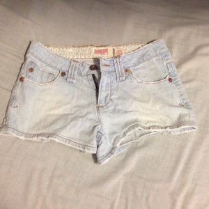 Light blue jean shorts