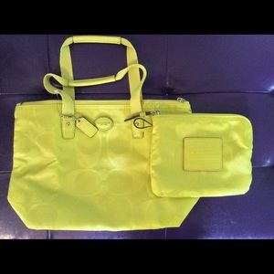 Coach Signature Nylon Packable Weekender Tote Set