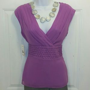 Banana Republic Purple V-neck Wrap Blouse/Top