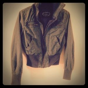 Army green bomber jacket