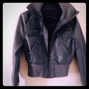 Gray bomber jacket