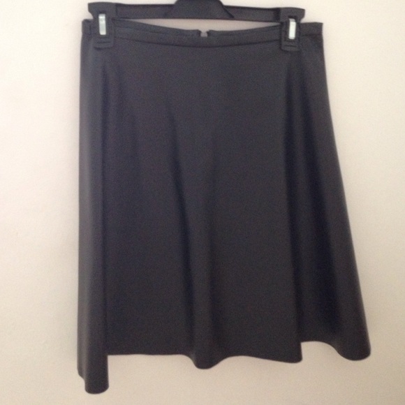 Faux leather A-line skirt