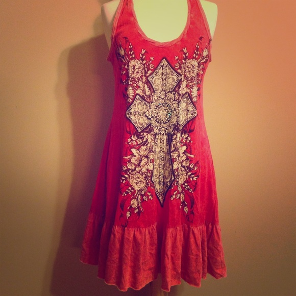 Red rhinestone cross dress