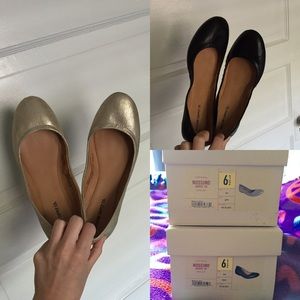 Bundle- Brand New Mossimo Flats: Black and Gold