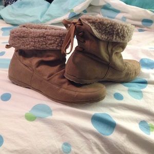 Tan short booties