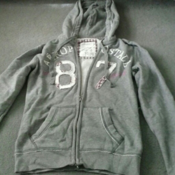 Grey hoodie, zip-up, Aeropostale