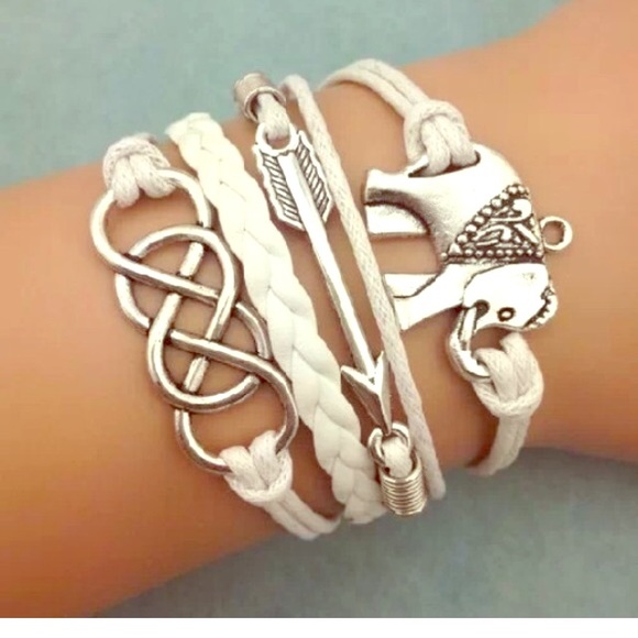 White bracelet with elephant