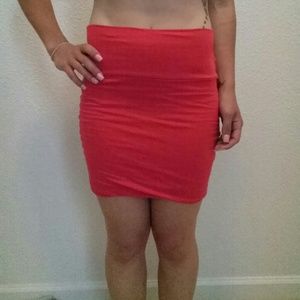 Red bodycon skirt