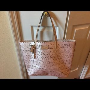 Coach Metro Eyelet Leather Tote Bag-shell pink