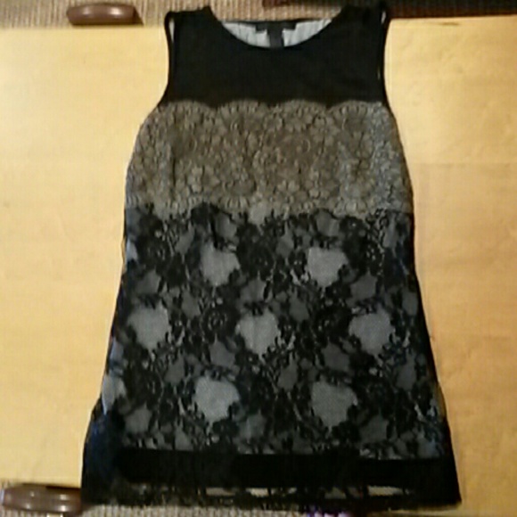 Lace tank top with black cotton