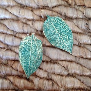 Anthropologie Gold Leaf Earrings