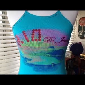 🌴Rio De Janeiro Brazil Teal Halter Top🌴