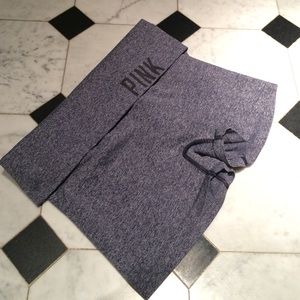 PINK grey fold over yoga shorts