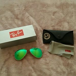 Ray ban aviator mirrored green 58mm