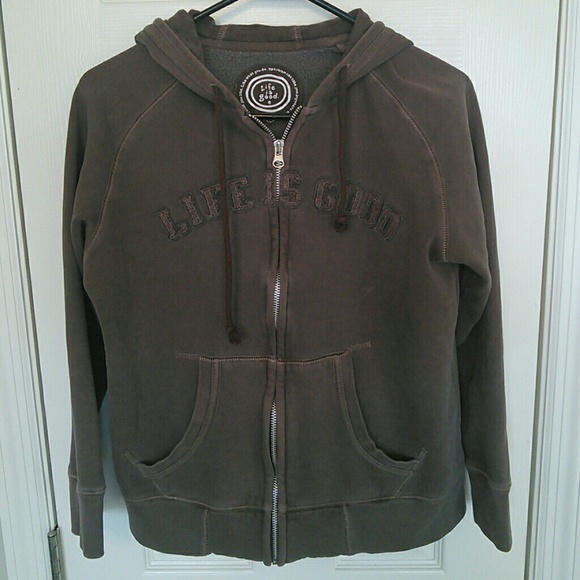 Distressed look Life is Good hoodie