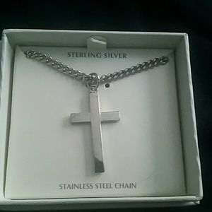 Brand new sterling silver cross necklace