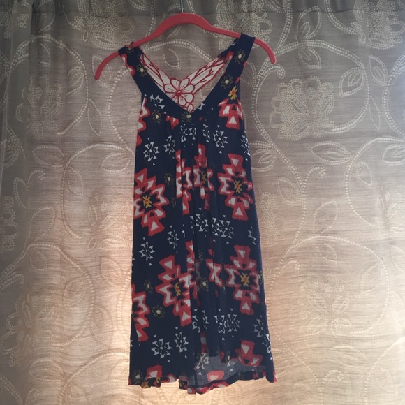 Aztec print tank with detailed back