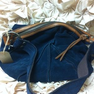 Blue Suede Handbag