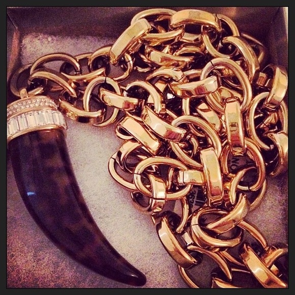 Michael Kors gold chain tooth necklace