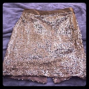 Gold glittery sequin skirt from The Limited!