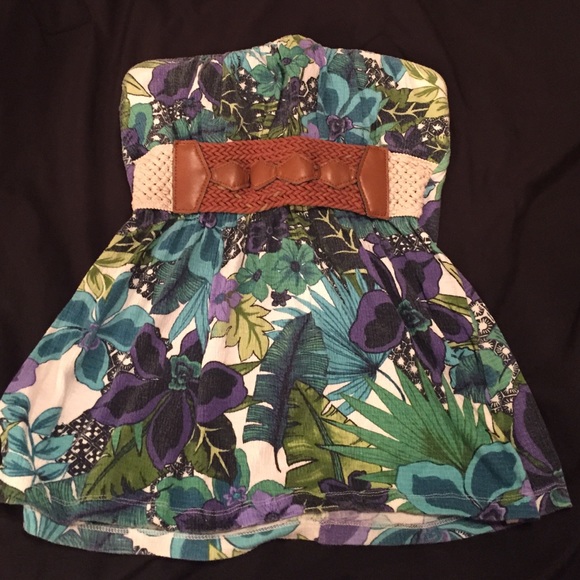 Strapless floral top