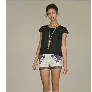 High waist tribal print shorts